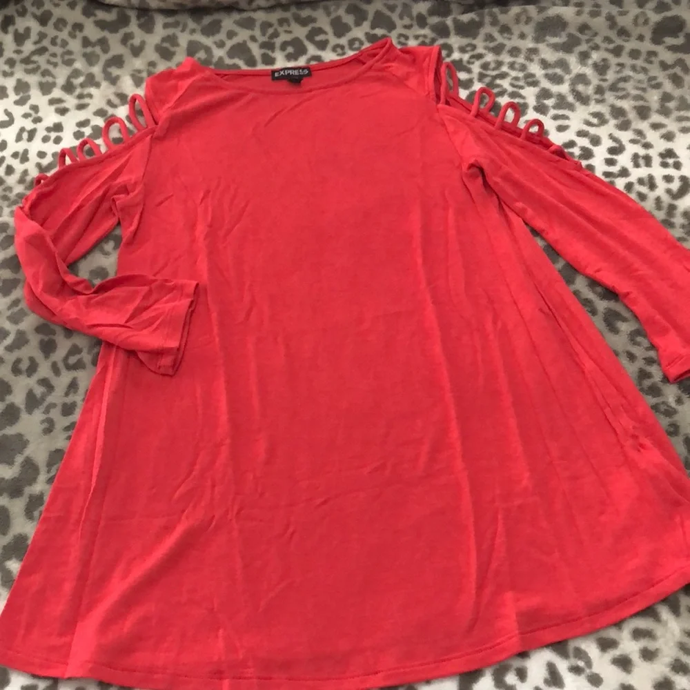 Express Cold Shoulder Strappy Top in Red Size XS